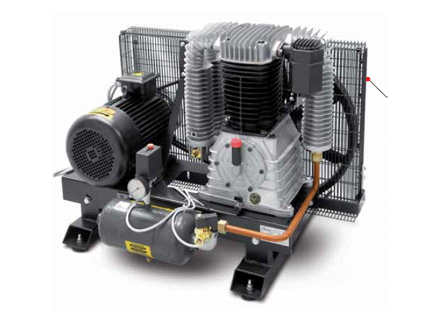 10HK Stempelkompressor - platemontert Kompressor, reimdrift, kw 7,5/400V/50Hz 