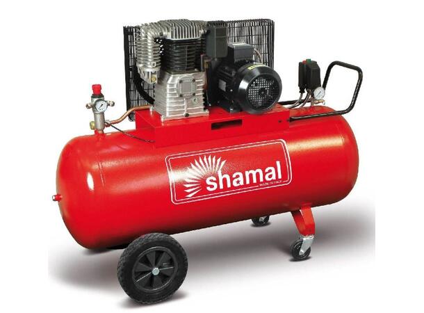 Stempelkompressor 4HK/200 liter tank Aertech kompressor med hjul, reimdrift 