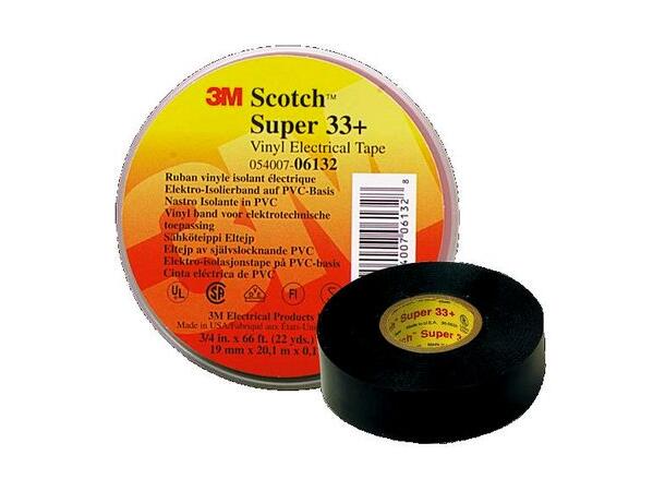 Universaltape 33+ Gummi, 19mmx20m - Sort 