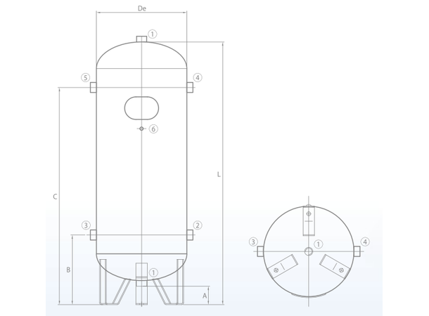 V 1000/11,5 (Kit 7) Trykktank, vertikal 