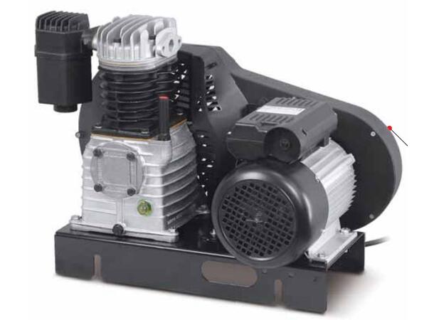 7,5HK Stempelkompressor - platemontert Kompressor, reimdrift, kw 5,5/400V/50Hz