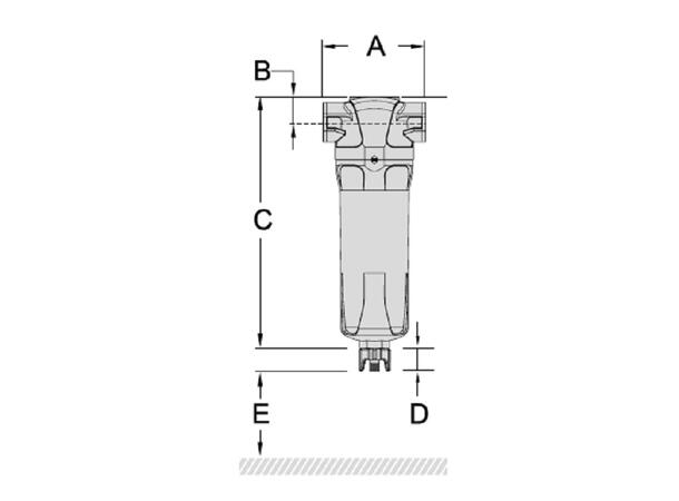 PH PF 54 (G3/8) G A 50 bar aluhus Forfilter C/D max olje0,3mg/m3 - >99,25
