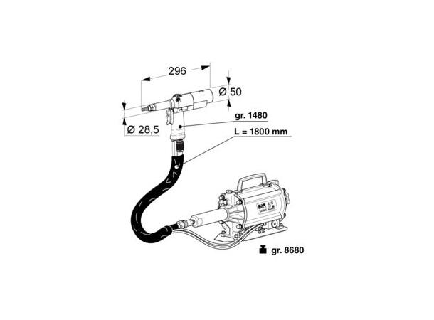 KJ73 Hydropneumatisk tang for gjengeinns FAR mutterinnsatser M4-M12 